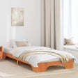 Vidaxl bedframe wasbruin 100 x 200 cm massief grenenhout