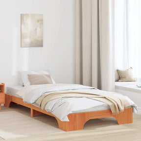 Vidaxl bedframe wasbruin 100 x 200 cm massief grenenhout