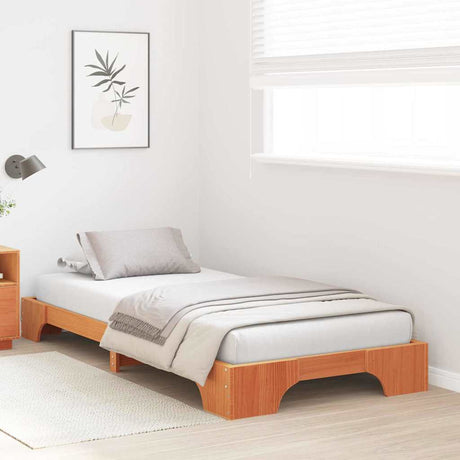 Vidaxl bedframe wasbruin 100 x 200 cm massief grenenhout