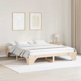 Vidaxl bedframe naturel 200 x 200 cm massief grenenhout