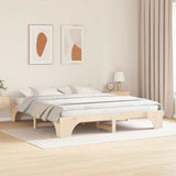 Vidaxl bedframe naturel 200 x 200 cm massief grenenhout