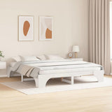 Vidaxl bedframe wit 200 x 200 cm massief grenenhout