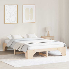 Vidaxl bedframe naturel 160 x 200 cm massief grenenhout