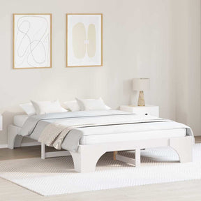 Vidaxl bedframe wit 160 x 200 cm massief grenenhout