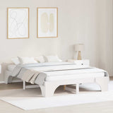 Vidaxl bedframe wit 140 x 200 cm massief grenenhout