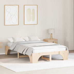 Vidaxl bedframe naturel 120 x 200 cm massief grenenhout