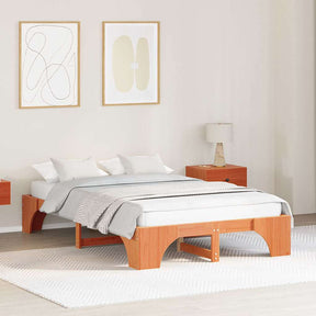 Vidaxl bedframe wasbruin 120 x 190 cm massief grenenhout