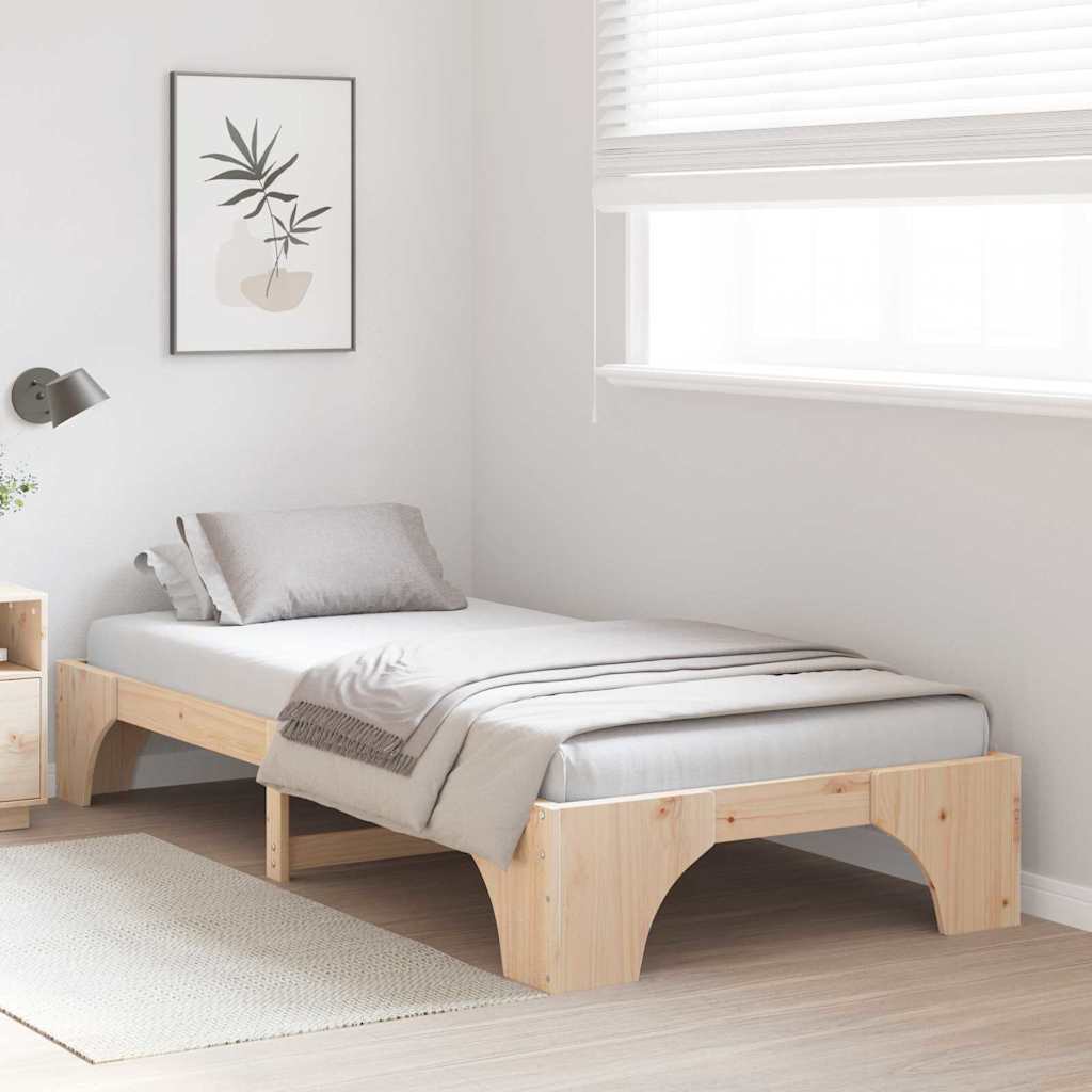 Vidaxl bedframe naturel 90 x 200 cm massief grenenhout