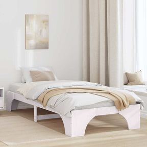 Vidaxl bedframe wit 90 x 190 cm massief grenenhout
