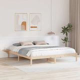 Vidaxl bedframe naturel 200 x 200 cm massief grenenhout