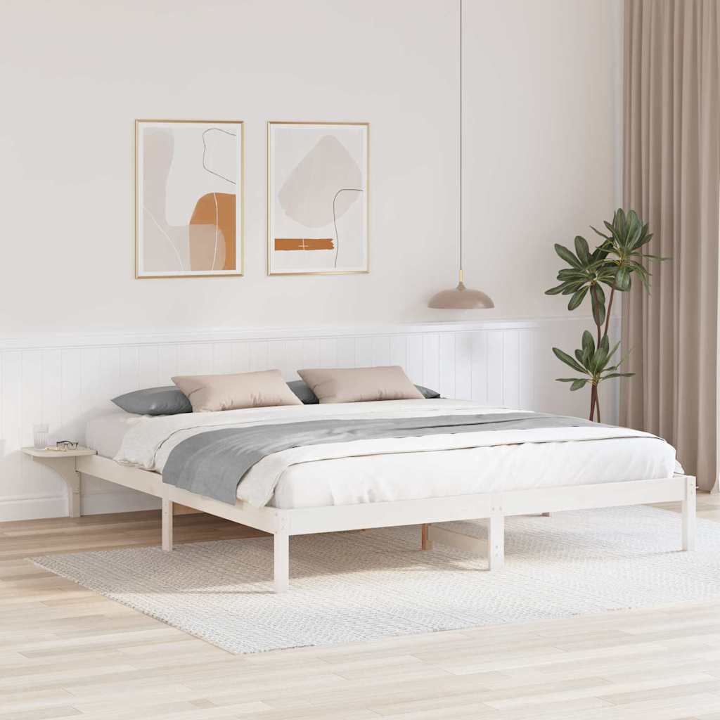 Vidaxl bedframe wit 180 x 200 cm massief grenenhout