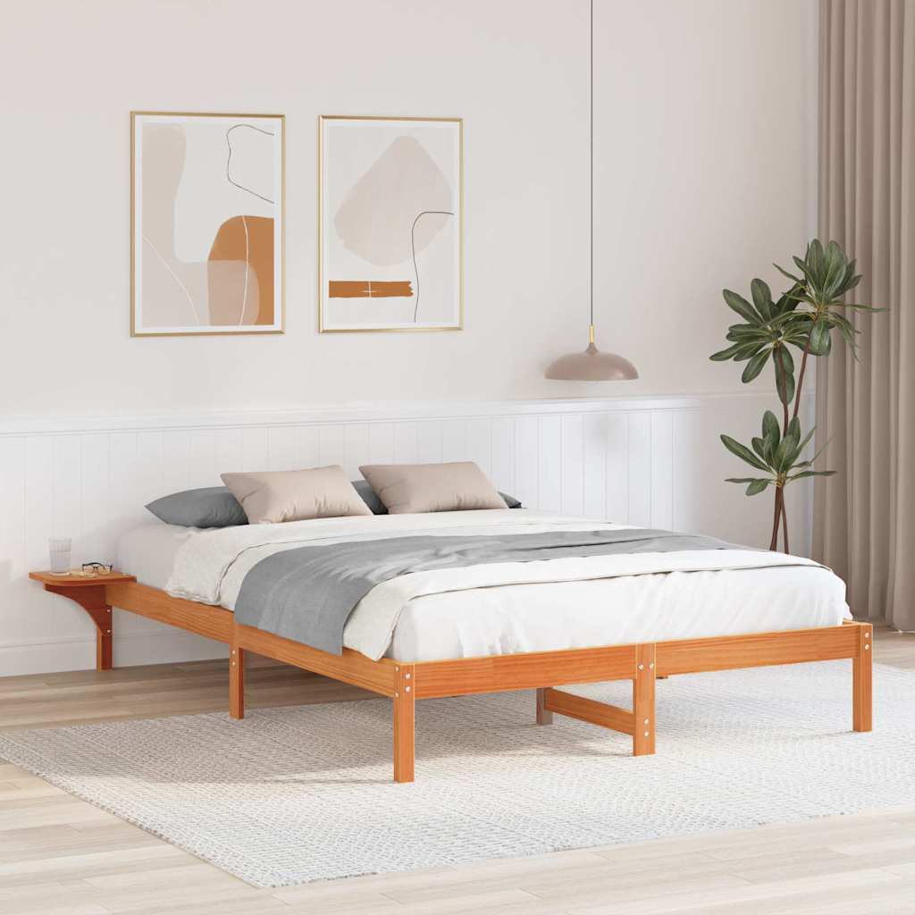 Vidaxl bedframe wasbruin 160 x 200 cm massief grenenhout
