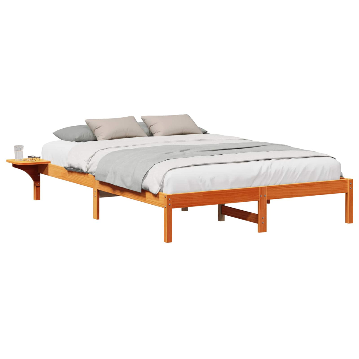 Vidaxl bedframe wasbruin 160 x 200 cm massief grenenhout