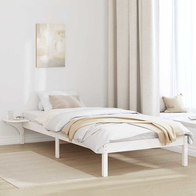 Vidaxl bedframe wit 100 x 200 cm massief grenenhout