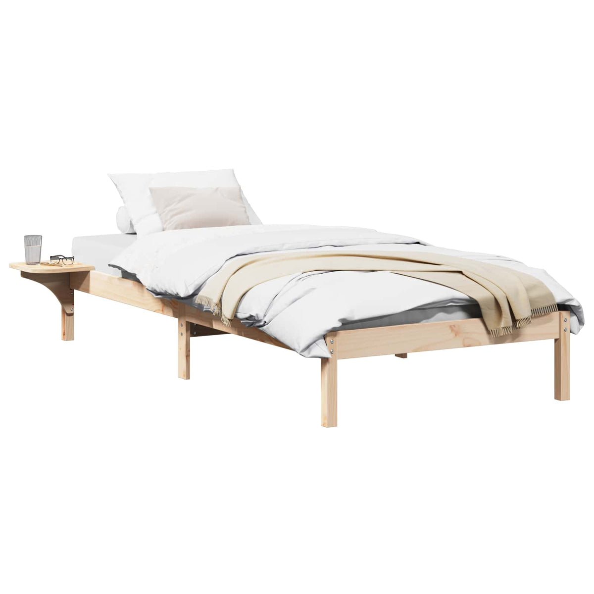 Vidaxl bedframe naturel 90 x 200 cm massief grenenhout
