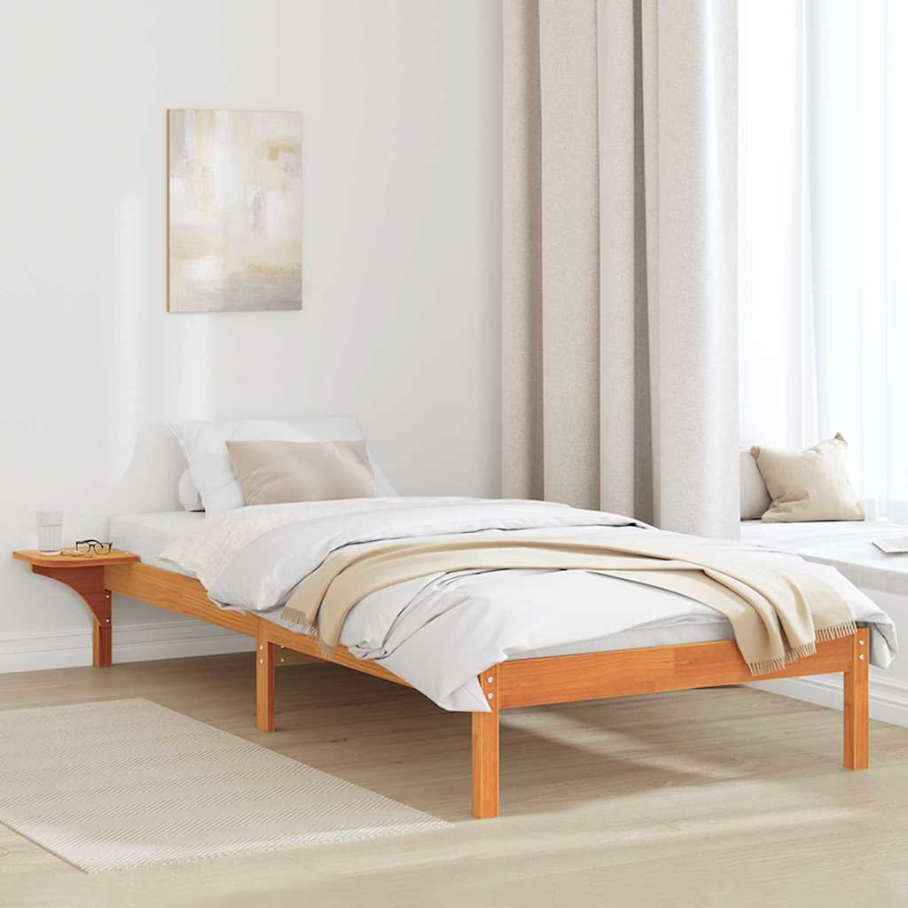 Vidaxl bedframe wasbruin 80 x 200 cm massief grenenhout