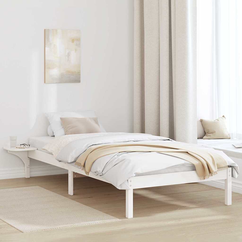 Vidaxl bedframe wit 90 x 190 cm massief grenenhout