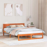 Vidaxl bedframe wasbruin 150 x 200 cm massief grenenhout