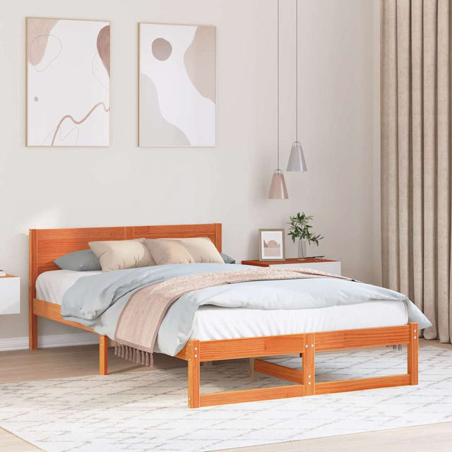 Vidaxl bedframe wasbruin 120 x 200 cm massief grenenhout