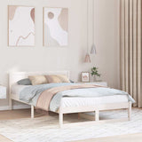 Vidaxl bedframe met hoofdeinde wit 120 x 190 cm massief grenenhout