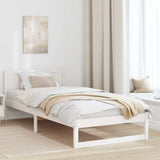 Vidaxl bedframe met hoofdeinde wit 90 x 200 cm massief grenenhout