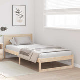 Vidaxl bedframe met hoofdeinde naturel 75 x 190 cm massief grenenhout