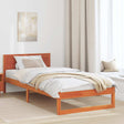 Vidaxl bedframe met hoofdeinde wasbruin 75 x 190 cm massief grenenhout