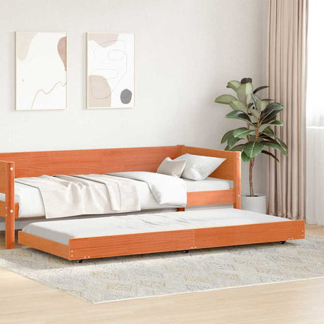 Vidaxl bedframe wasbruin 75 x 190 cm massief grenenhout
