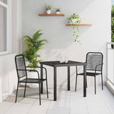 Vidaxl tuin eettafelset 3 st zwart gepoedercoat staal