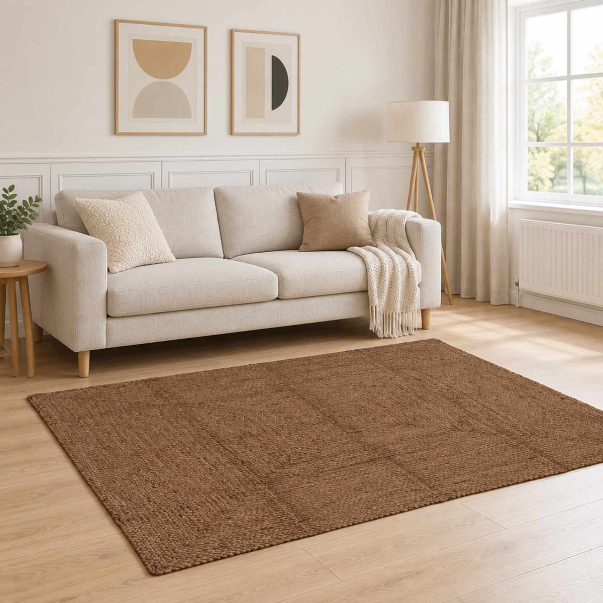 Vidaxl gebied tapijt grijs 140 x 200 cm jute