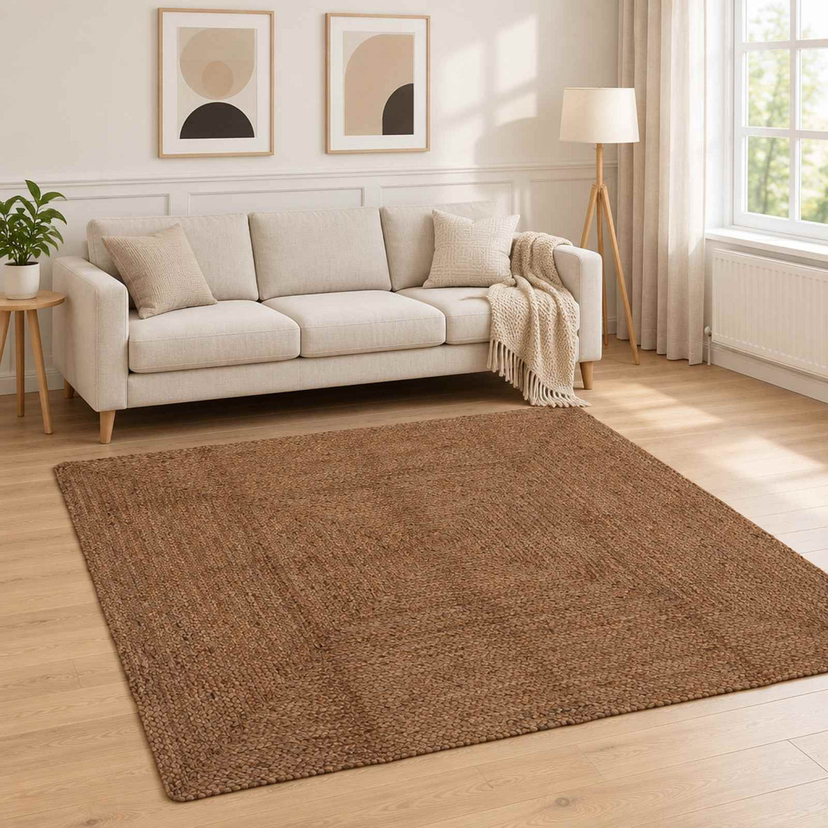 Vidaxl gebied tapijt grijs 200 x 200 cm jute