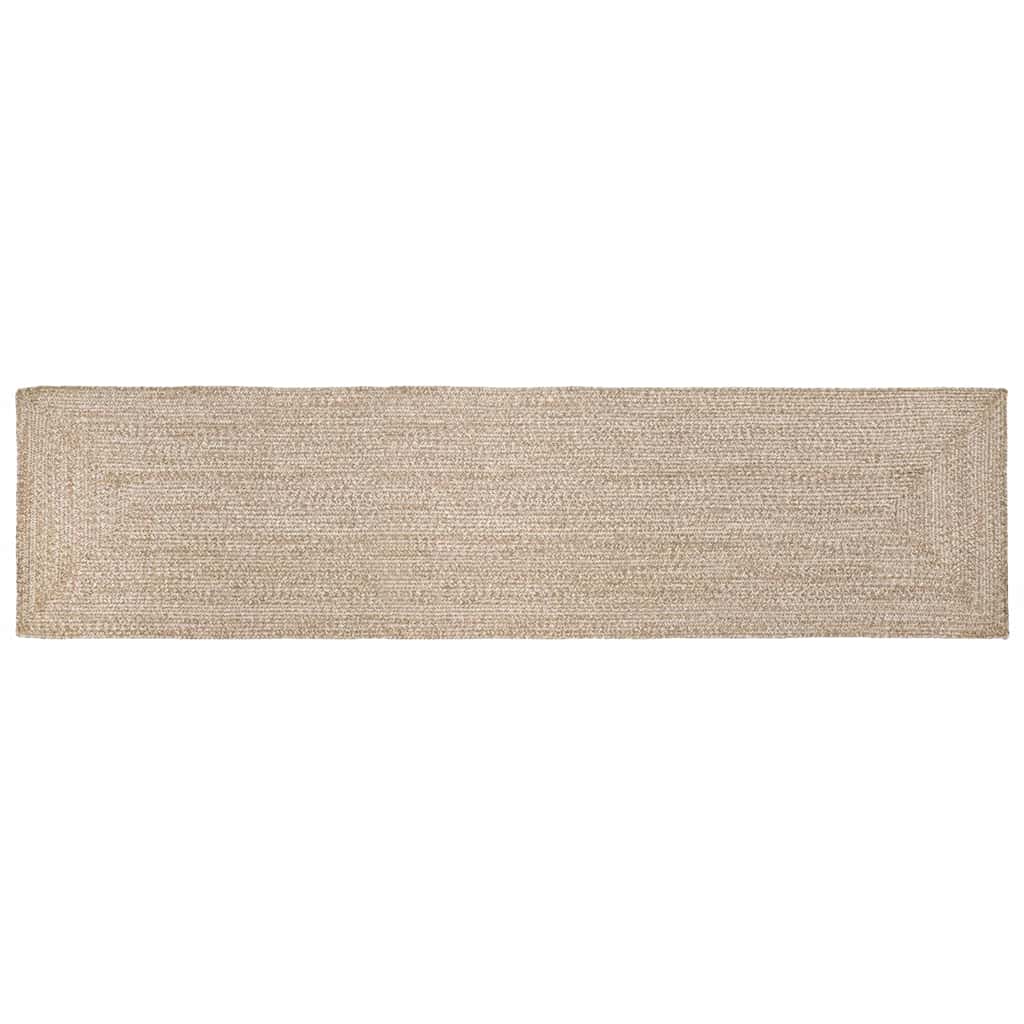 Vidaxl vloerkleden rechthoekig natuurlijk en wit 60 x 400 cm jute