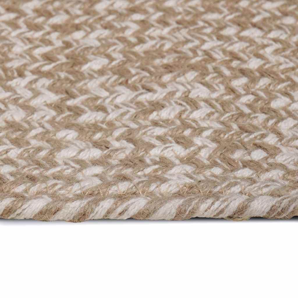 Vidaxl vloerkleden rechthoekig natuurlijk en wit 140 x 200 cm jute