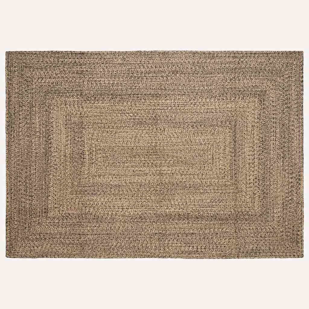 Vidaxl vloerkleden rechthoekig natuurlijk en zwart 200 x 290 cm jute