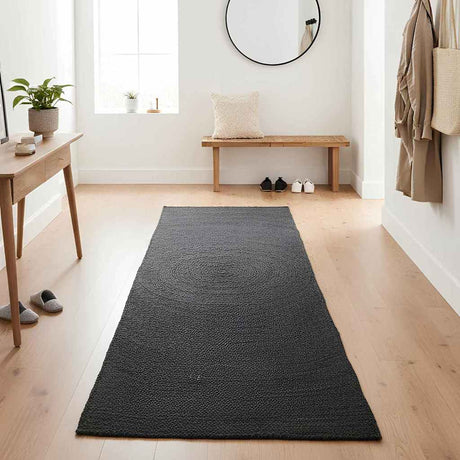 Vidaxl vloerkleden rechthoekig donkergrijs 80 x 150 cm jute