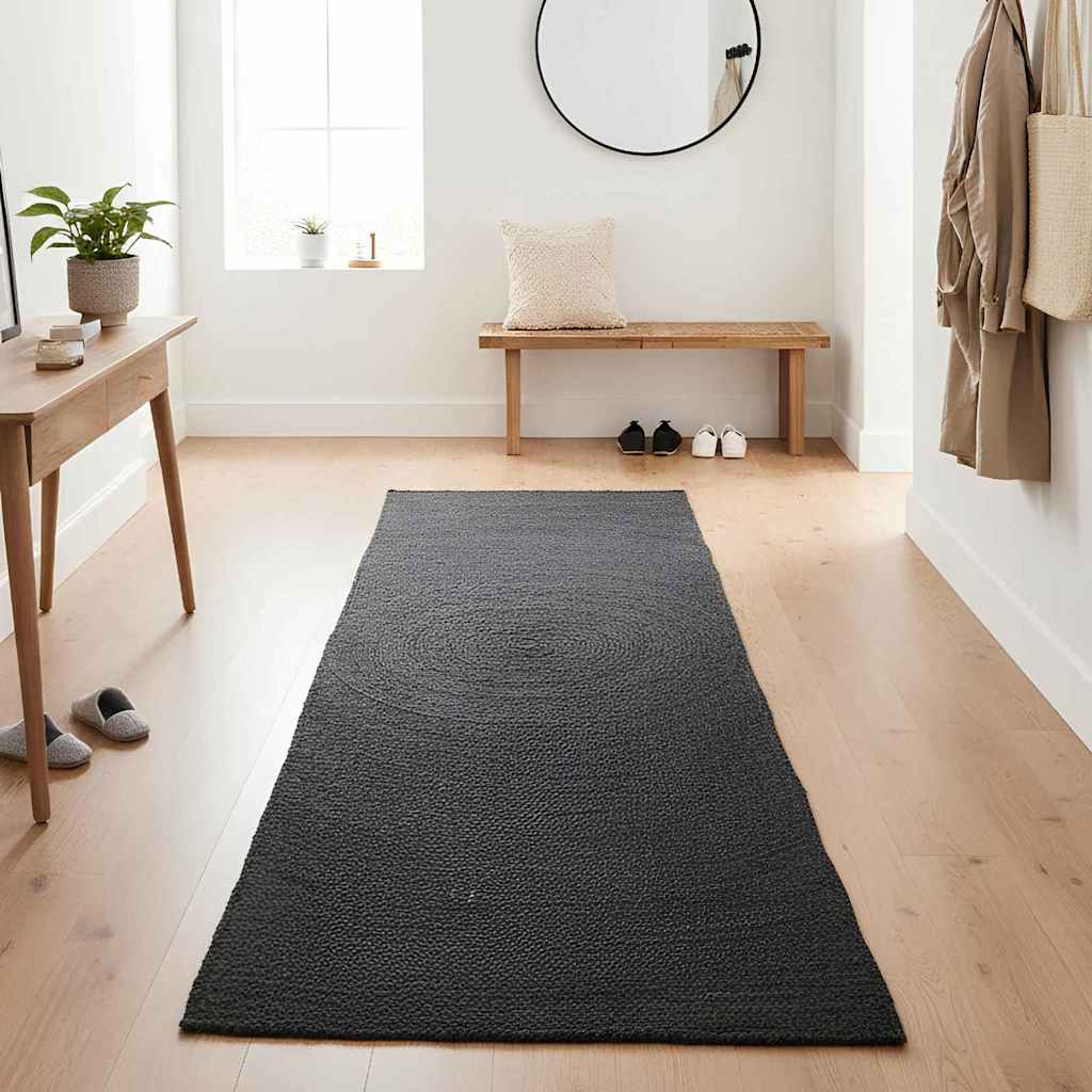 Vidaxl vloerkleden donkergrijs 80 x 300 cm jute