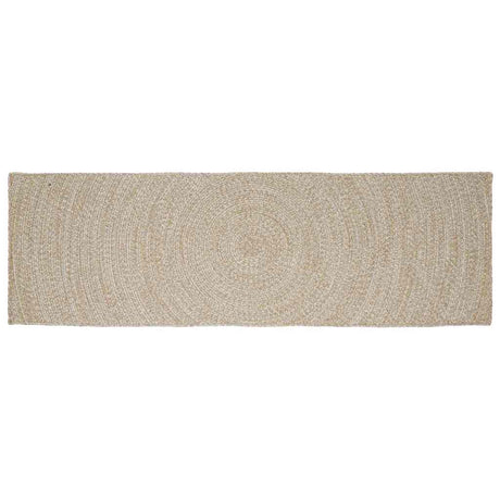 Vidaxl gebied tapijt natuurlijk en wit 80 x 200 cm jute