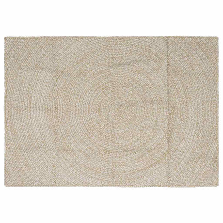 Vidaxl gebied tapijt natuurlijk en wit 120 x 170 cm jute