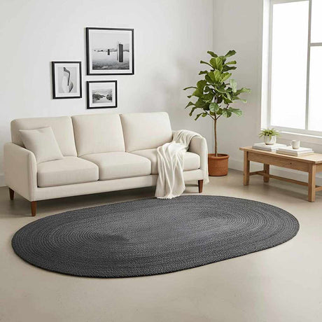 Vidaxl vloerkleden donkergrijs 152 x 245 cm jute