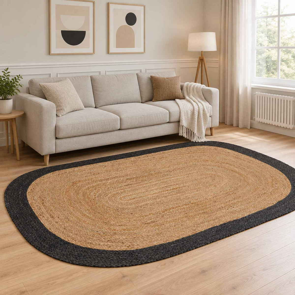 Vidaxl gebied tapijt donkergrijs 205 x 305 cm jute