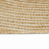 Vidaxl vloerkleed natuurlijk en wit 120 x 120 cm jute