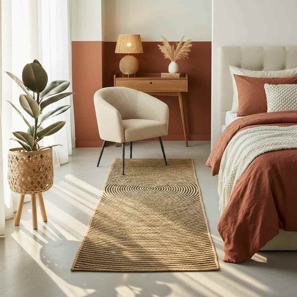 Vidaxl gebied tapijt zwart 60 x 250 cm jute