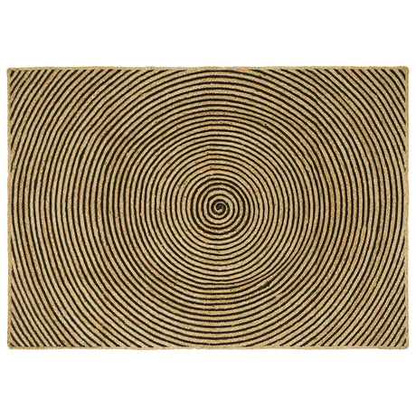 Vidaxl gebied tapijt zwart 120 x 170 cm jute