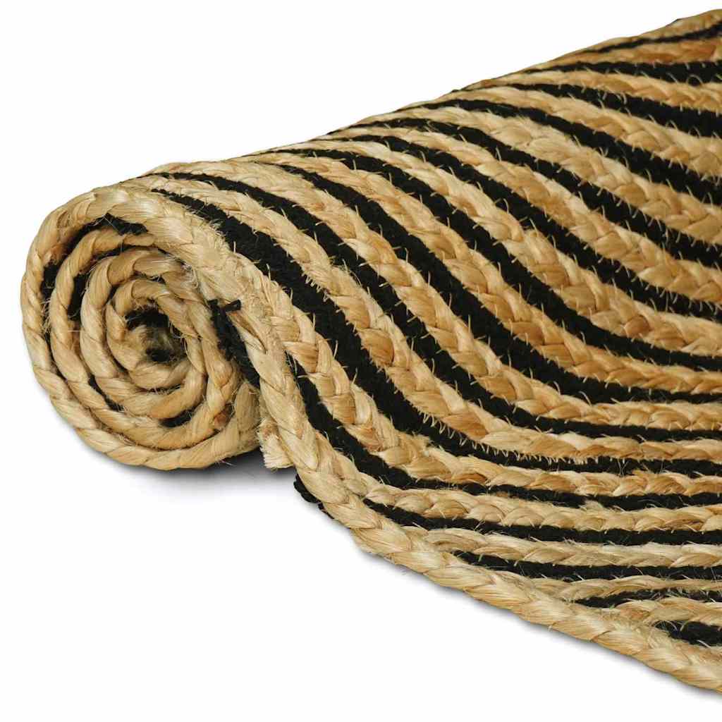 Vidaxl vloerkleed natuurlijk en zwart 160 x 230 cm jute