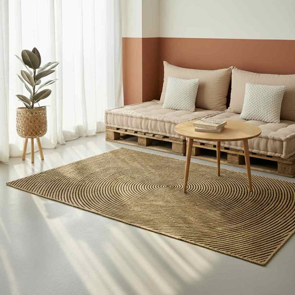 Vidaxl gebied tapijt zwart 240 x 340 cm jute