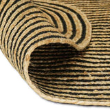 Vidaxl vloerkleed natuurlijk en zwart 152 x 245 cm jute
