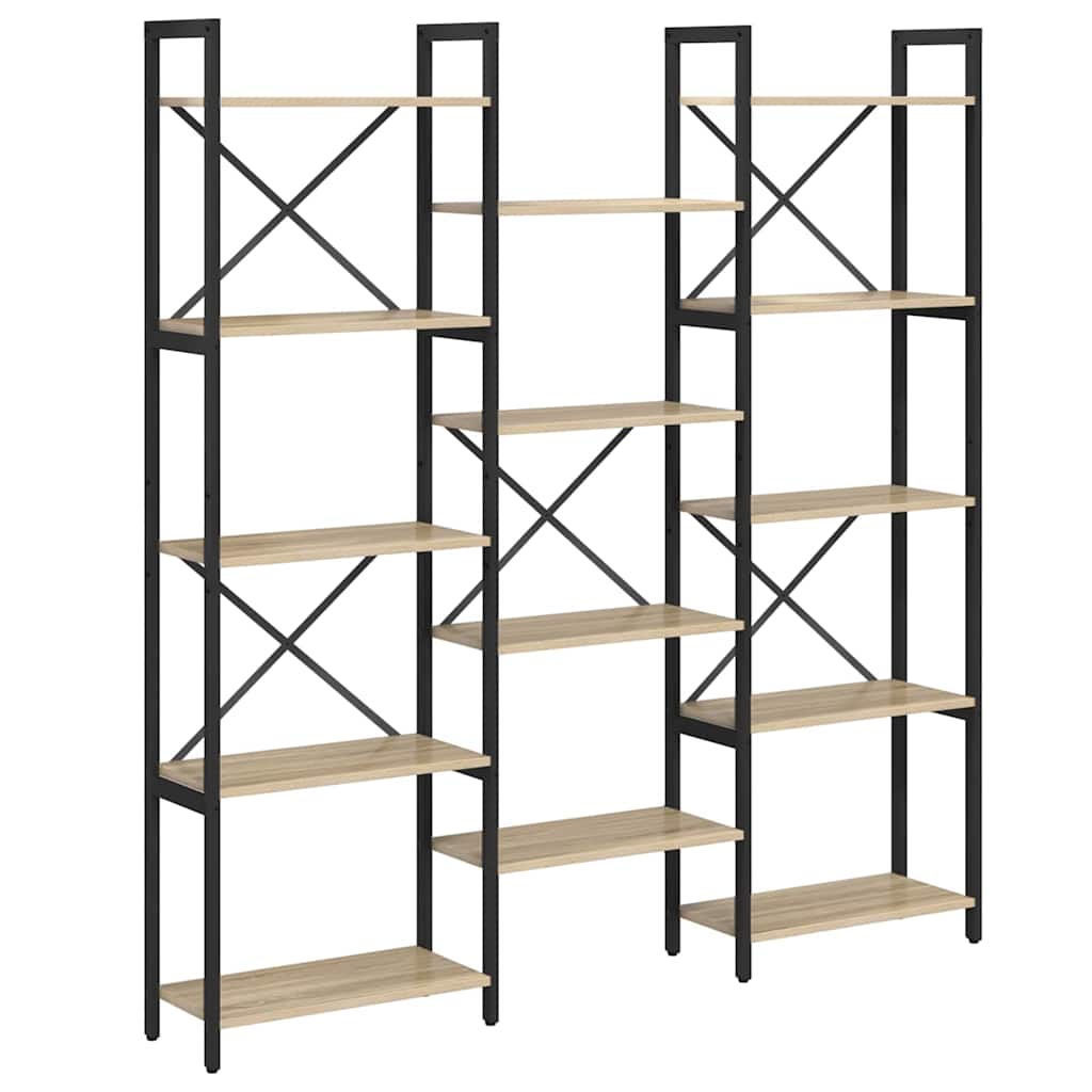Vidaxl boekenkast 156 x 25 x 167 cm bewerkt hout sonoma eiken