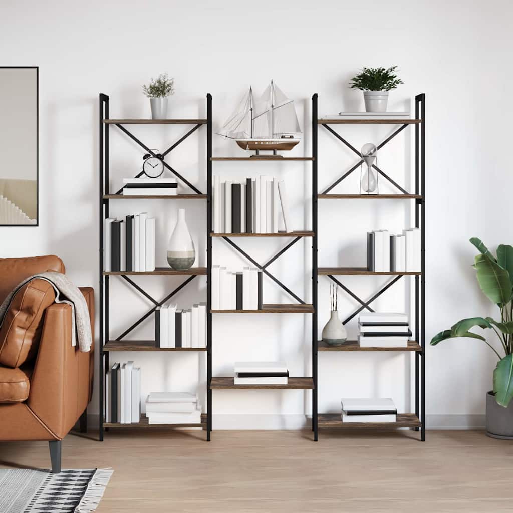 Vidaxl boekenkast 156 x 25 x 167 cm bewerkt hout gerookt eiken