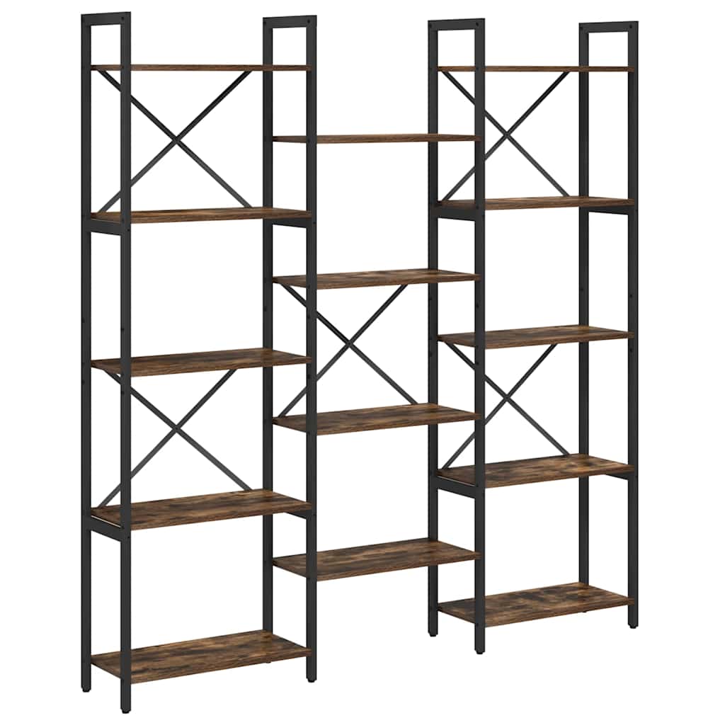 Vidaxl boekenkast 156 x 25 x 167 cm bewerkt hout gerookt eiken