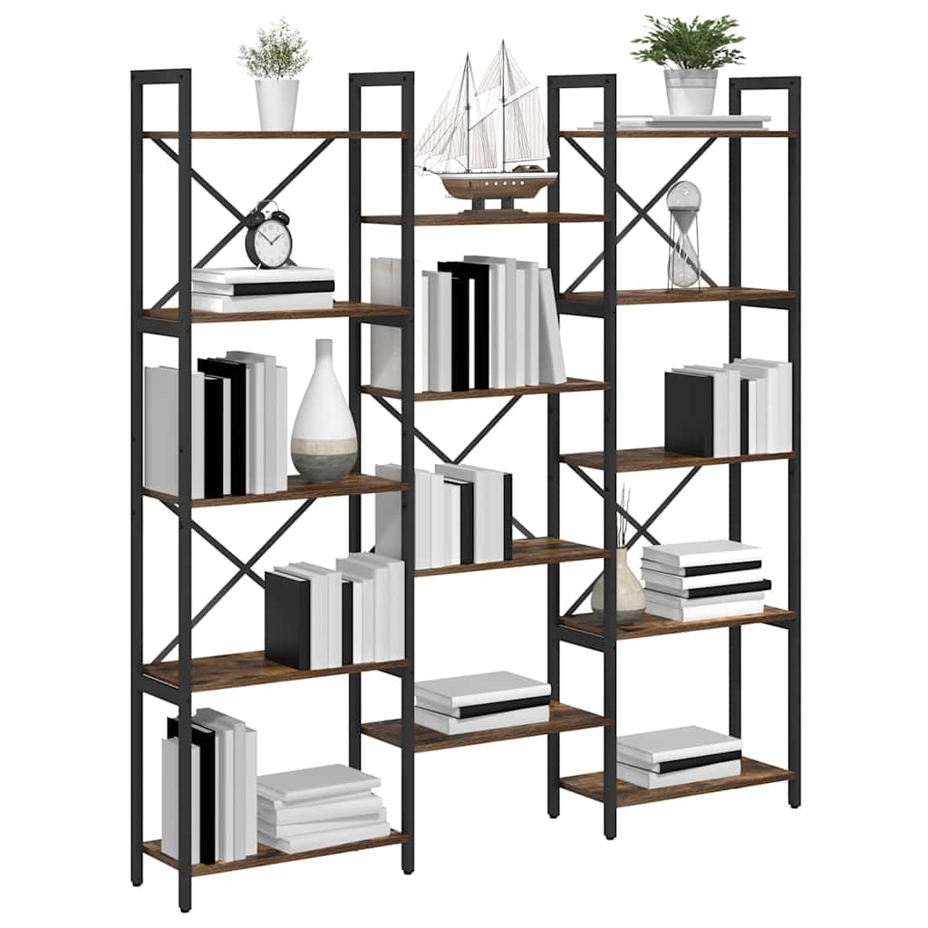 Vidaxl boekenkast 156 x 25 x 167 cm bewerkt hout gerookt eiken